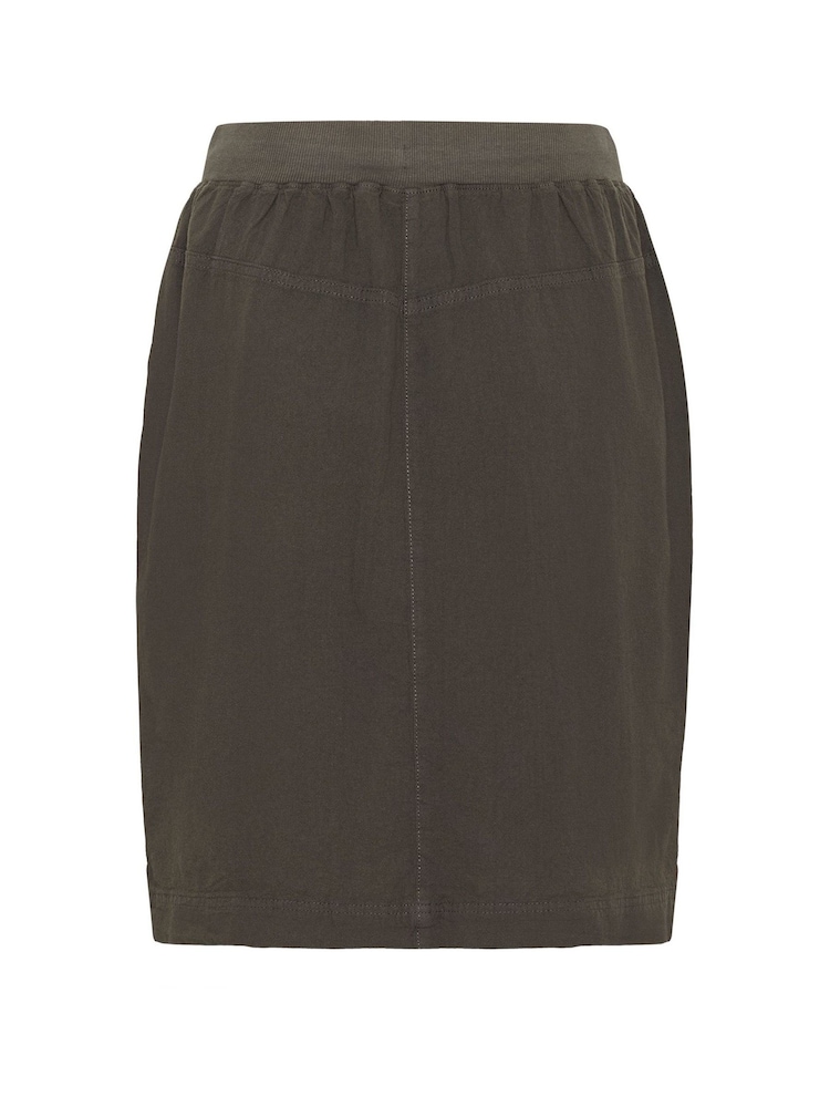Kaffe Grey KAnaya Knee Length Elastic Waist 100% Cotton Skirt - Image 5 of 5