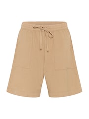 Kaffe Natural KAnaya Wide Legs Elastic Waist 100% Cotton Shorts - Image 4 of 5