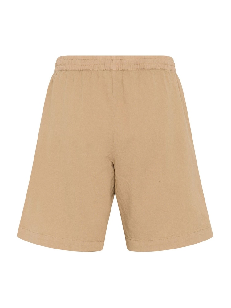 Kaffe Natural KAnaya Wide Legs Elastic Waist 100% Cotton Shorts - Image 5 of 5