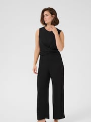 Kaffe KAkatrine Sleeveless Knot Front Black Jumpsuit - Image 1 of 5