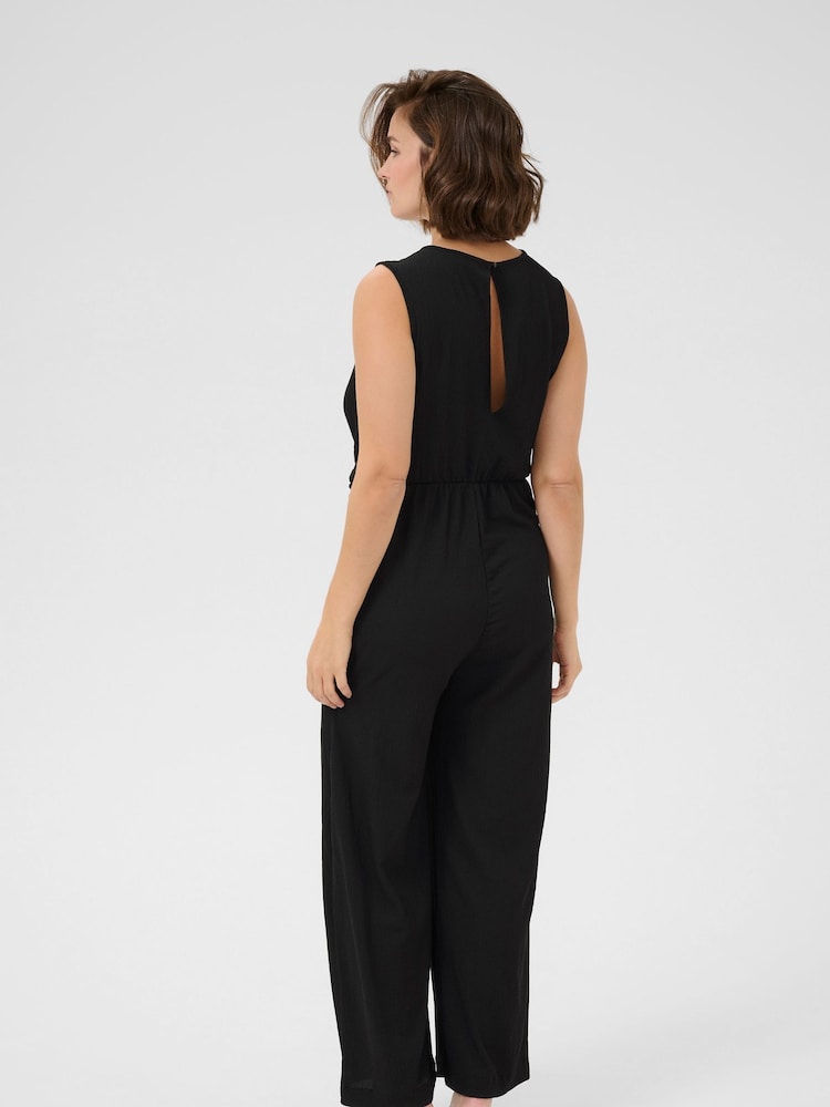 Kaffe KAkatrine Sleeveless Knot Front Black Jumpsuit - Image 2 of 5