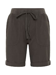 Kaffe Grey KAnaya Elastic Waist Casual 100% Cotton Shorts - Image 5 of 5