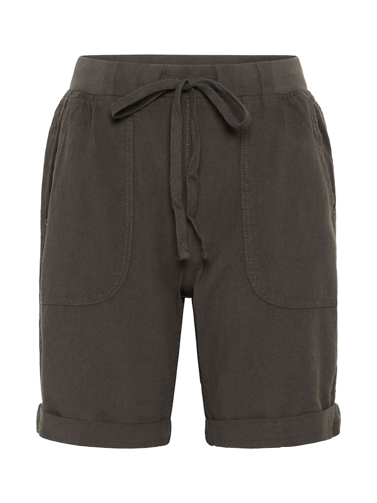 Kaffe Grey KAnaya Elastic Waist Casual 100% Cotton Shorts - Image 5 of 5