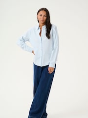 Kaffe Casual Fit Blue KAnaya Long Sleeve 100% Cotton Shirt - Image 3 of 5