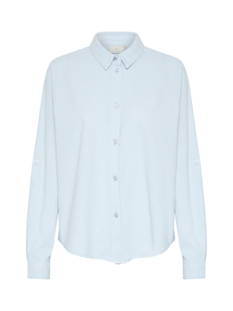 Kaffe Casual Fit Blue KAnaya Long Sleeve 100% Cotton Shirt - Image 5 of 5