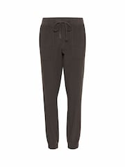 Kaffe Grey KAnaya Elastic Waist Casual 100% Cotton Trousers - Image 5 of 6
