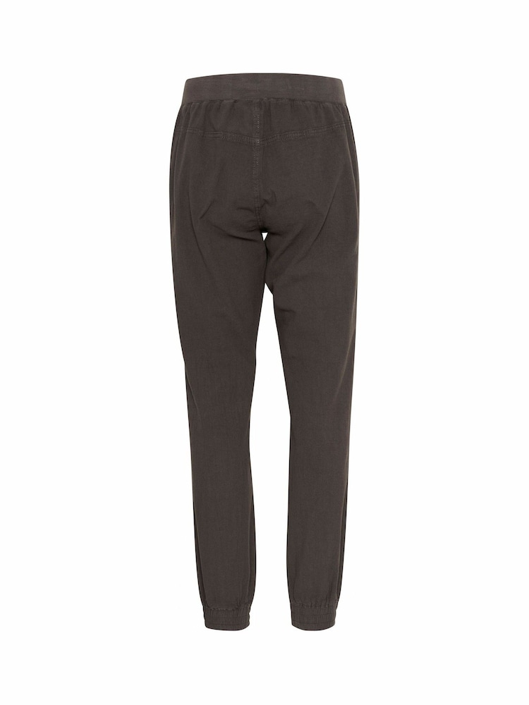 Kaffe Grey KAnaya Elastic Waist Casual 100% Cotton Trousers - Image 6 of 6