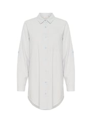 Kaffe Casual Fit KAnaya Striped 100% Cotton Tunic Blue Shirt - Image 5 of 5