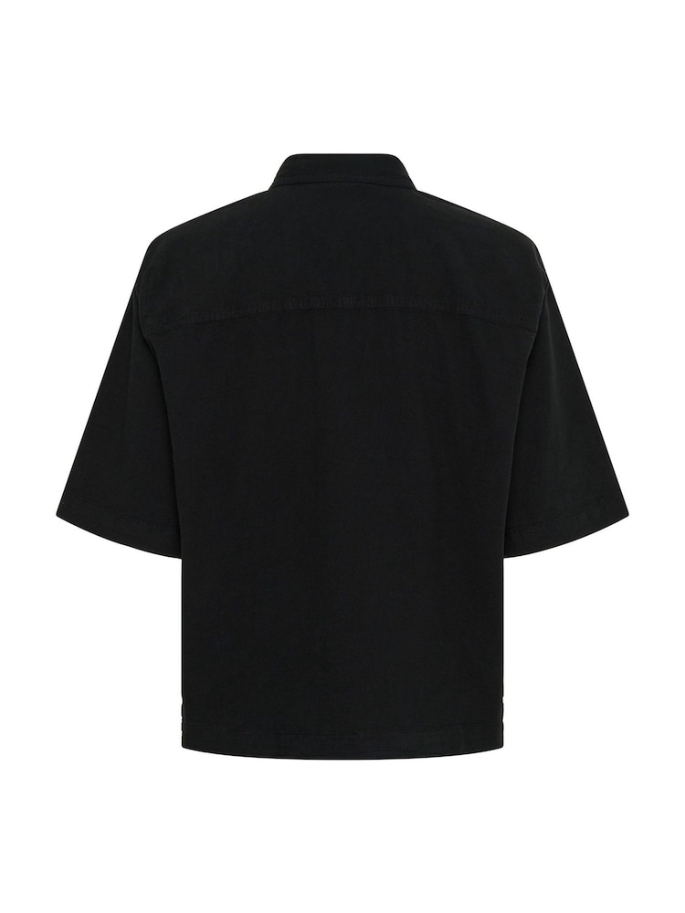 Kaffe KAnaya Short Sleeve Pocket 100% Cotton Black Shirt - Image 5 of 5 Kaffe KAnaya Short Sleeve Pocket 100% Cotton Black Shirt - Image 5 of 5