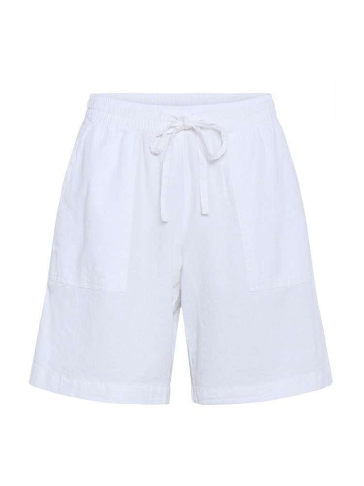 Kaffe KAnaya Wide Legs Elastic Waist 100% Cotton White Shorts - Image 1 of 2