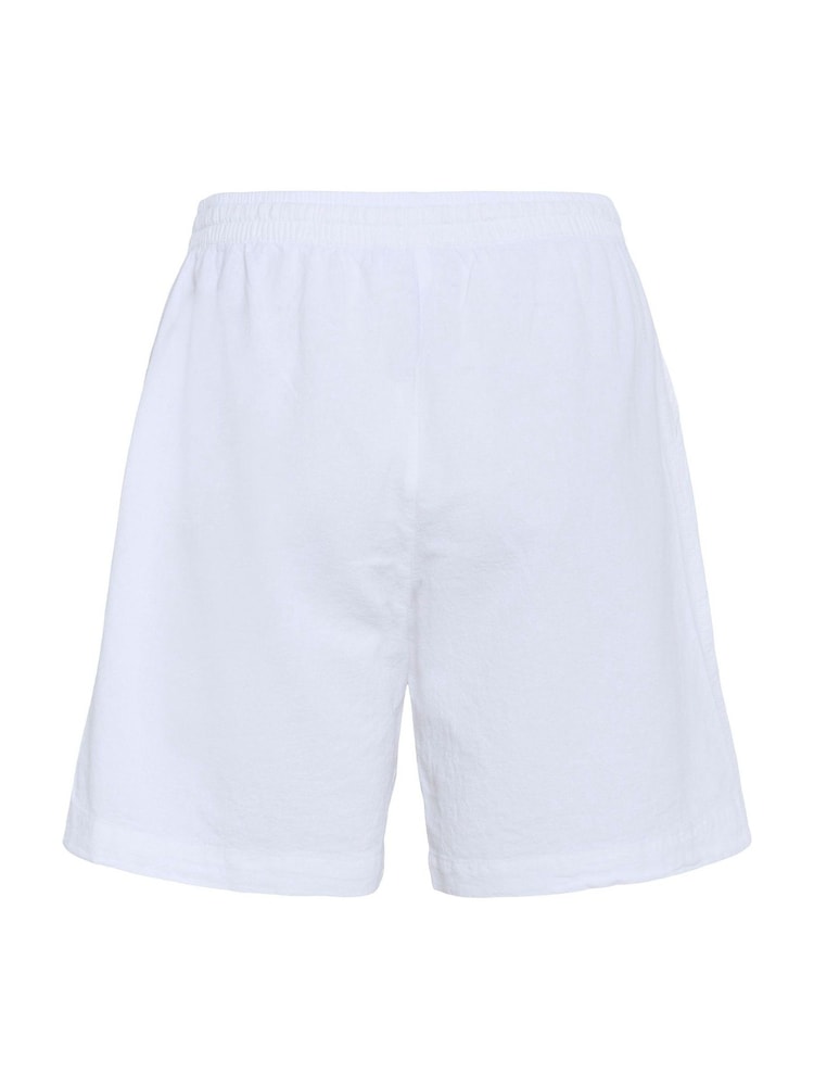 Kaffe KAnaya Wide Legs Elastic Waist 100% Cotton White Shorts - Image 2 of 2