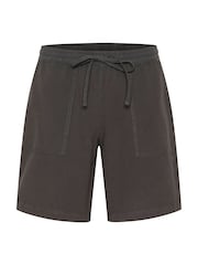 Kaffe Grey KAnaya Wide Legs Elastic Waist 100% Cotton Shorts - Image 6 of 7