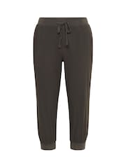 Kaffe Grey KAnaya Cropped Length Capri 100% Cotton Joggers - Image 1 of 2