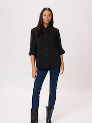 Kaffe Casual Fit KAnaya Long Sleeve 100% Cotton Black Shirt - Image 3 of 6