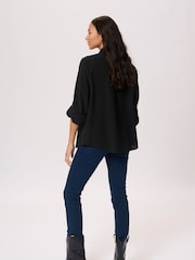 Kaffe Casual Fit KAnaya Long Sleeve 100% Cotton Black Shirt - Image 4 of 6