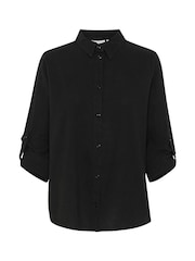 Kaffe Casual Fit KAnaya Long Sleeve 100% Cotton Black Shirt - Image 5 of 6
