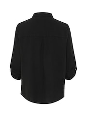 Kaffe Casual Fit KAnaya Long Sleeve 100% Cotton Black Shirt - Image 6 of 6