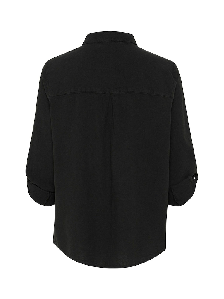 Kaffe Casual Fit KAnaya Long Sleeve 100% Cotton Black Shirt - Image 6 of 6