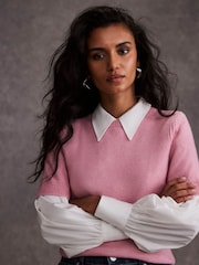 Mint Velvet Pink Wool Blend Knit Top - Image 3 of 8
