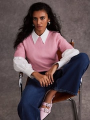 Mint Velvet Pink Wool Blend Knit Top - Image 6 of 8