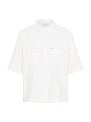 Kaffe KAnaya Short Sleeve 100% Cotton Pocket White Shirt - Image 4 of 5