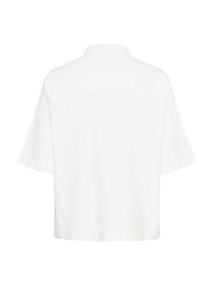 Kaffe KAnaya Short Sleeve 100% Cotton Pocket White Shirt - Image 5 of 5