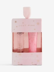Just Pink 10ml Perfume and 12ml Lip Oil Christmas Stocking Filler Gift Set - Image 1 of 4