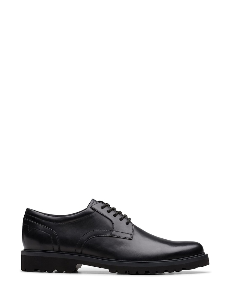 Clarks Black Black Leather Berwick Lace Shoes - Image 1 of 6
