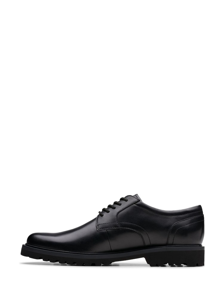 Clarks Black Black Leather Berwick Lace Shoes - Image 2 of 6