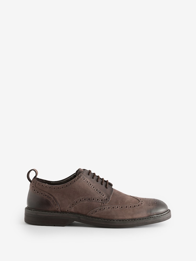 Clarks Dark Brown Standard Fit (G) Leather Aldwin Limit Shoes - Image 1 of 1