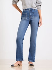 Lipsy Mid Wash Blue Kick Flare Leg Jeans - Image 2 of 5