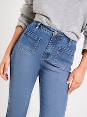Lipsy Mid Wash Blue Kick Flare Leg Jeans - Image 3 of 5
