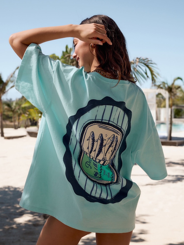 Azul - Graphic Print Beach T-Shirt - Imagen 1 de 10 Azul - Graphic Print Beach T-Shirt - Imagen 1 de 10