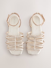 Goldfarbenes Leder - Forever Comfort® Soft Woven Strappy Sandals - Bild 6 von 9