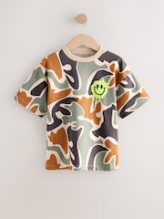White/Stone/Camo - Relaxed Fit Graphic Print Short Sleeve T-Shirts 3 Pack (3-16yrs) - Imagen 3 de 7