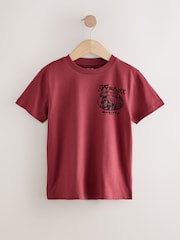 Khaki/Grey/Berry Regular Fit Graphic Print Short Sleeve T-Shirts 3 Pack (3-16yrs) - Image 2 of 7