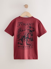 Khaki/Grey/Berry Regular Fit Graphic Print Short Sleeve T-Shirts 3 Pack (3-16yrs) - Image 3 of 7