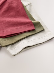 Khaki/Grey/Berry Regular Fit Graphic Print Short Sleeve T-Shirts 3 Pack (3-16yrs) - Image 7 of 7