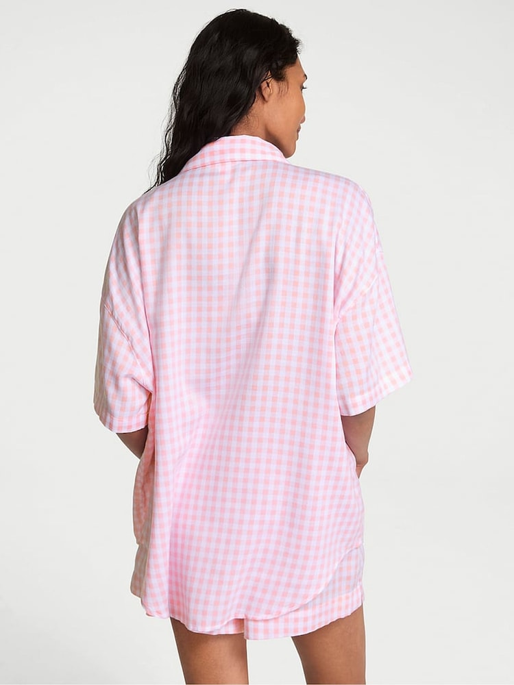 Victoria's Secret Pretty Blossom Pink Gingham Modal Short Pyjama Set - Image 2 of 2 Victoria's Secret Pretty Blossom Pink Gingham Modal Short Pyjama Set - Image 2 of 2