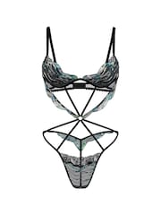 Victoria's Secret Siren Black Sequin Embroidery Bodysuit - Image 3 of 3