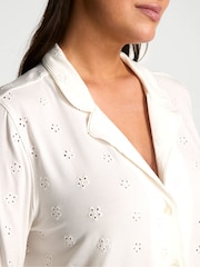 Victoria's Secret Coconut White Eyelet Modal Long Pyjama Set - Image 3 of 3