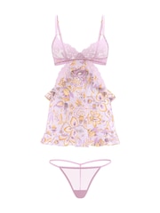 Victoria's Secret Delicate Violet Purple Blossom Babydoll Set - Image 4 of 4
