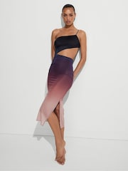 Victoria's Secret Siren Blue One Shoulder Ombre Dress - Image 1 of 2