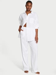 Victoria's Secret White Cotton Modal Long Pyjama Set - Image 1 of 2