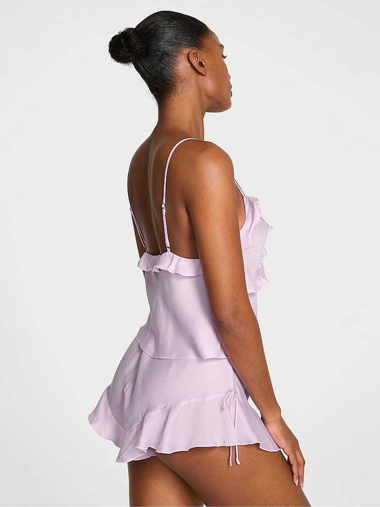 Victoria's Secret Delicate Violet Purple Silky Flutter Ruffled Cami Set - Image 2 of 3