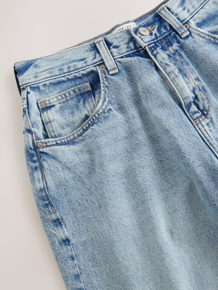 Bleach Hourglass Turn Up Cropped 100% Cotton Jeans - Image 3 of 3