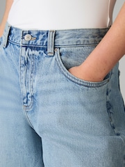 Bleach Hourglass Turn Up Cropped 100% Cotton Jeans - Image 5 of 8