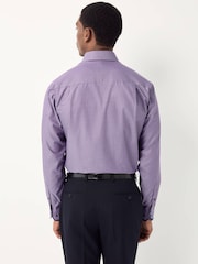 Purple Double Collar 100% Cotton Long Sleeve Trimmed Shirt - Image 3 of 9