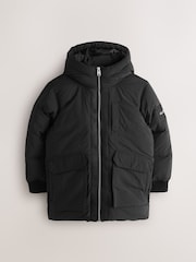 smALLSAINTS Black Tierra Longline Padded Coat - Image 1 of 9