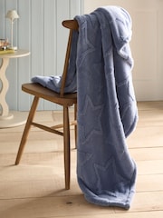 Blue Carved Star Fleece Throw - Image 2 of 4